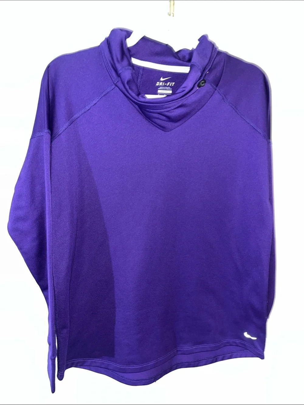 Nike Purple women’s Running stretch dri fit LS marathon roll cowl neck M Run